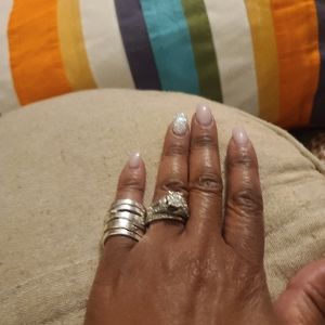 Sterling silver layered pattern ring